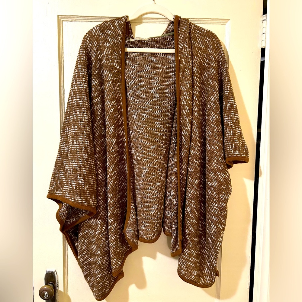 Knit hooded tunic/cardigan
